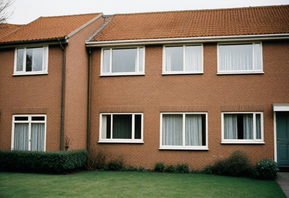 A residential estate is seen during the day time.